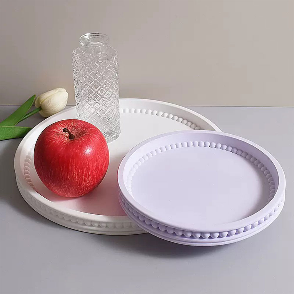 Coaster Mold Round - Baki Penyimpanan Bulat Cetakan Silikon Garis