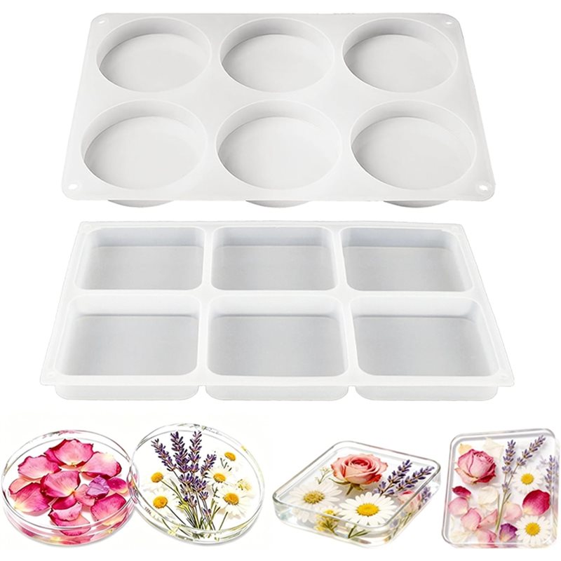 Coaster Mold Round - Cetakan Resin Coaster Silikon A25I-12-Cavity Extra