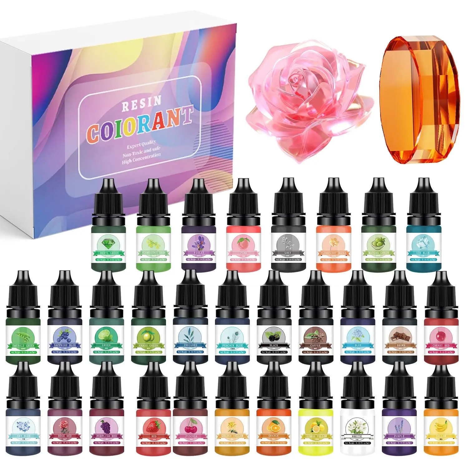 Resin Pigment Set - 30 Warna 5ml Kit Pigmen Resin