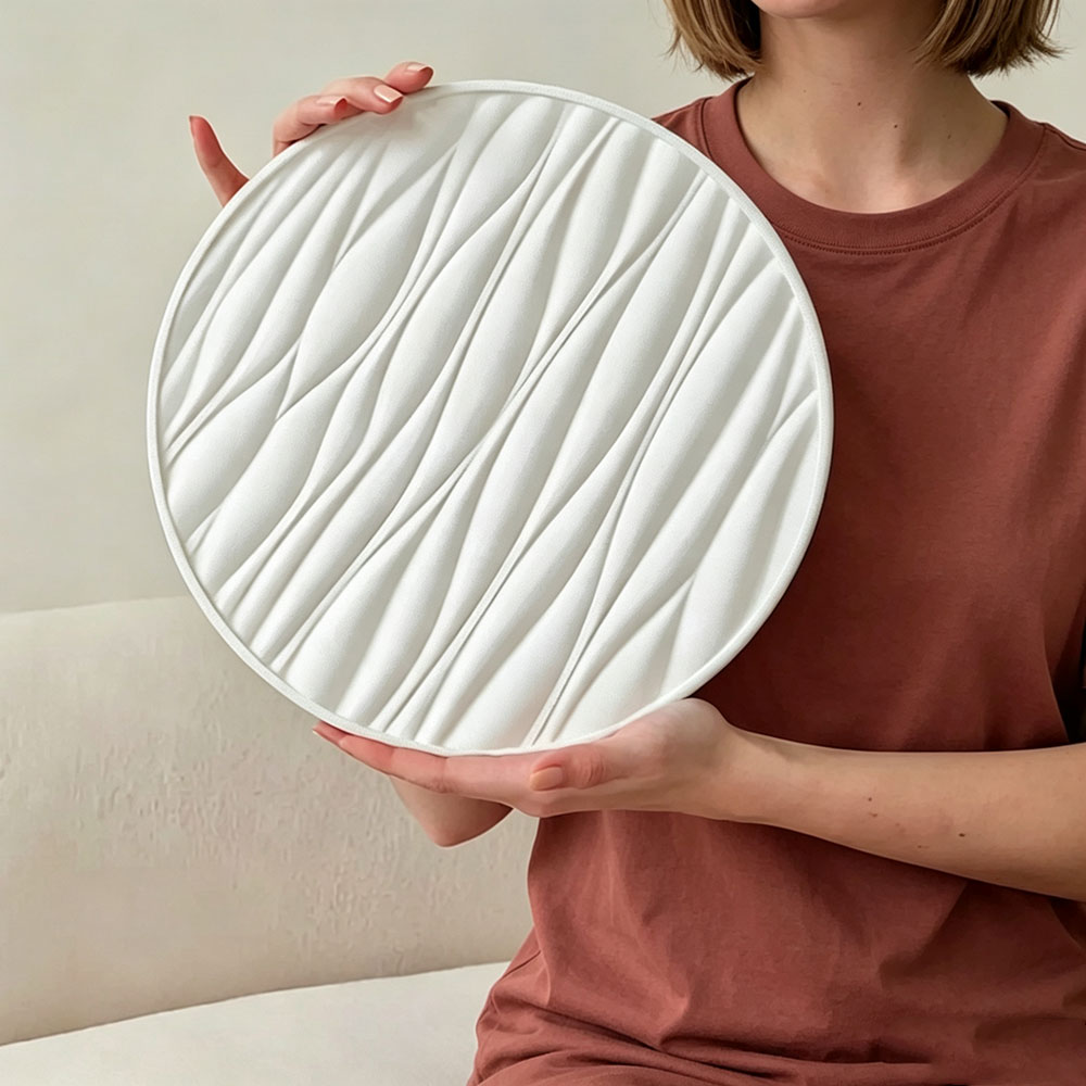 Coaster Mold Round - Cetakan Silikon Nampan Bulat Besar Motif