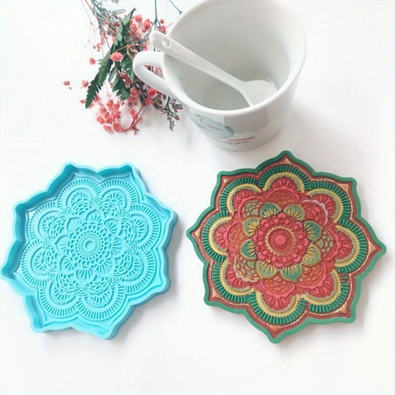 Coaster Mold Round - Mandala Coaster cetakan silikon baki bulat