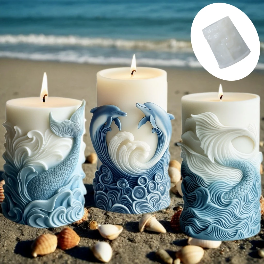 Resin Ocean Wave Mold - DIY cetakan silikon silinder busa gelombang