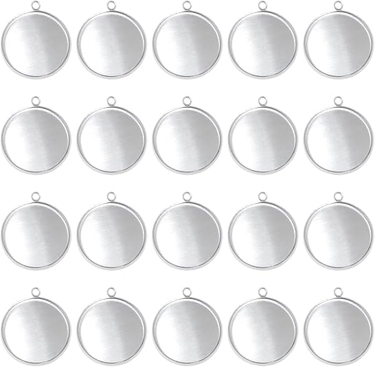 20 Buah Baki Liontin Bulat dar - Resin Crafts Diy ulasan dan harga