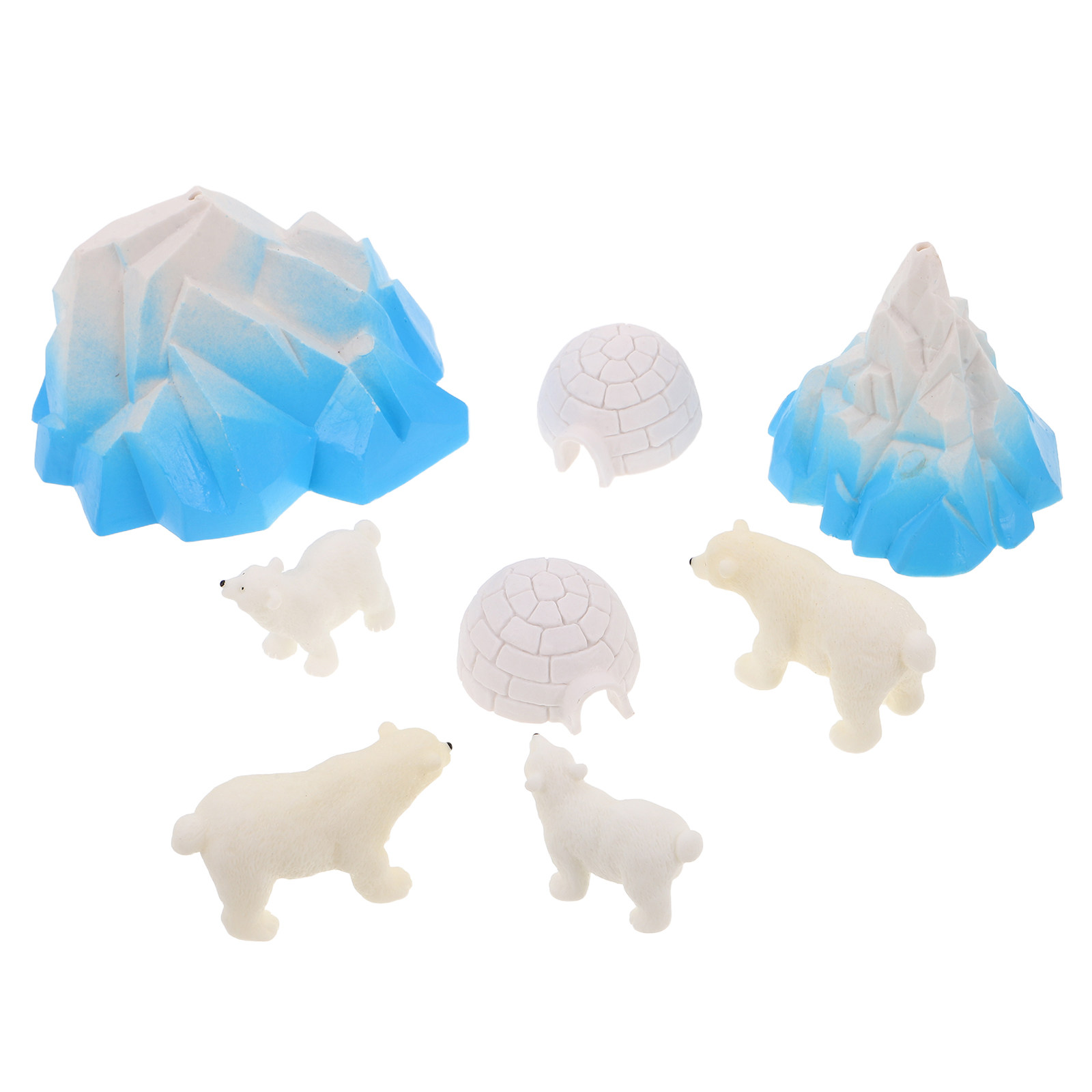 8Pcs Mini Resin Beruang Kutub  - Resin Crafts ulasan dan harga