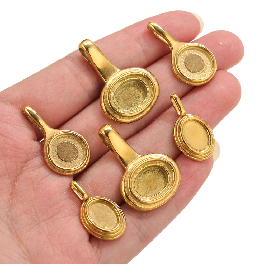 5 pcs Alas Liontin Oval Bulat  - Resin Crafts Diy ulasan dan harga