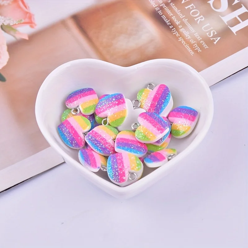 10 Buah Liontin Resin Hati War - Resin Crafts Diy ulasan dan harga