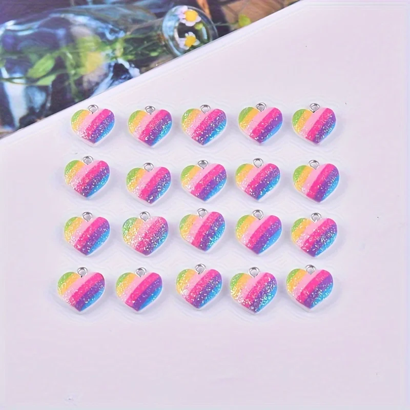 10 Buah Liontin Resin Hati War - Resin Crafts Diy ulasan dan harga