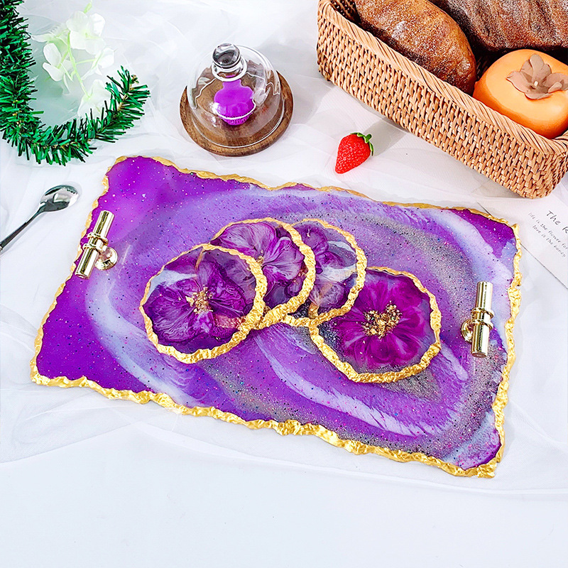 DM413 Drusy Coaster Resin ceta - Serving Tray Mold ulasan dan harga