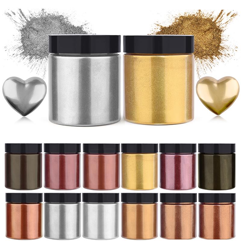 50g kilau logam emas perak war - Resin Pigment Set ulasan dan harga